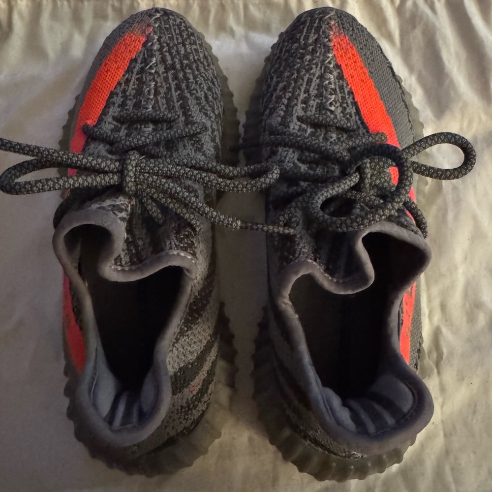 Yeezy Gray and Orange Sneakers